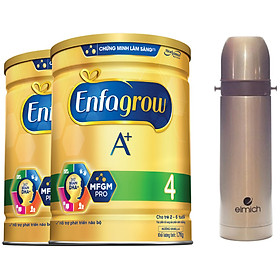 Combo 2 Lon Sữa Bột Enfagrow A+ 4 1.7kg - Tặng Phích Giữ Nhiệt Elmich Inox 500ml