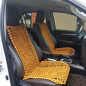 Đệm lót ghế ô tô hạt gỗ Pơ Mu 100% tự nhiên tựa lưng massage trên ô tô, xe hơi