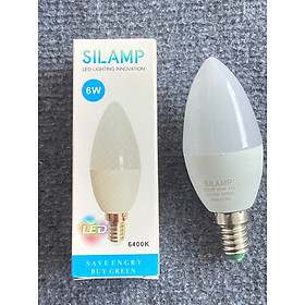 Bóng đèn led quả nhót đui E14, Công suất 6W, Chính hãng Silamp