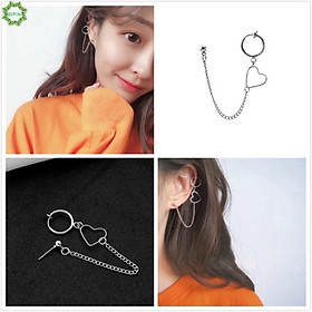 Khuyên kẹp tai hình trái tim cá tính bằng thép y tế k gỉ