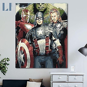 Mua Tranh tô màu theo số Biệt đội siêu anh hùng Avengers Marvel - Tranh sơn dầu số hóa có khung T703