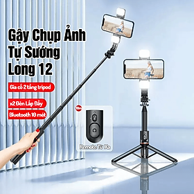 Mua Gậy chụp ảnh 3 chân có đèn  có điều khiển từ xa  selfie tự sướng 110cm HighTechGate LONG 12 phiên bản nhỏ gọn  du lịch cầm tay  Hàng Chính Hãng