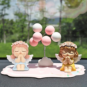 2Pieces Angel Figurine Car Dashboard Ornament Cake Topper