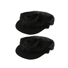 2 Pieces Hat Baker Chef Cooking Adjustable Men Women Elastic