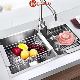 Mua Rổ Gác Bồn Rửa Chén Inox - Khay Rút Gọn Cao Cấp