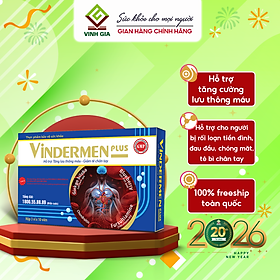Vindermen Plus - hỗ trợ Tăng cường lưu thông máu, thiểu năng tuần hoàn máu não - hộp 30 viên