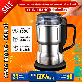 Mua Máy xay hạt khô  xay bột  gia vị cà phê đa năng  công suất 300w  6 lưỡi dao cực bén  chất liệu cối inox  bảo hành 12 tháng - FOOD - Hàng chính hãng DoDoDios