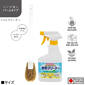 Combo Chổi cọ toilet siêu sạch (đầu vuông) + Chai Xịt Baking Soda Rocket Kobini Nhật Bản (400ml) - Nội Địa Nhật Bản