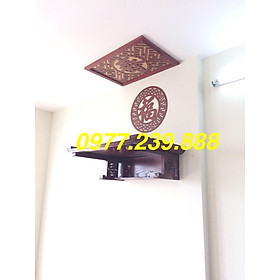 Mua bàn thờ treo gỗ sồi 107cm kèm chữ  chắn khói