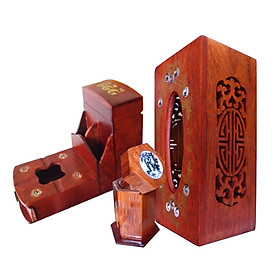 Mua Bộ 3 Món Tiện Ích Bằng Gỗ Hương Đỏ  Hộp Giấy Chữ Nhật Gạt Tàn Hộp Tăm COM3M04