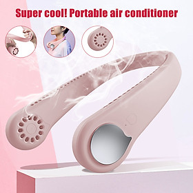 Mini Lazy Hanging Neck Fan 3 Gears Adjustable USB Rechargeable Portable Wearable Air Fan for Outdoor Sports Travel
