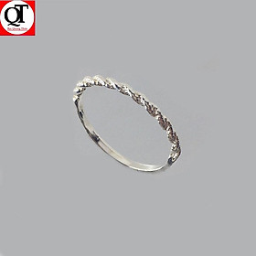 Nhẫn nữ bạc thân nhỏ xinh phong cách styl trang sức Bạc Quang Thản – QTNU84