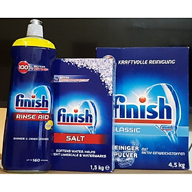 Combo bột rửa bát finish 4.5kg+nước làm bóng finish 800ml+muối rửa bát