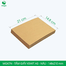 MGK7N - A5 - 70 gsm - 500 tờ giấy kraft nâu - Dùng gói hàng, bọc quà, làm nháp, chèn lót chống sốc