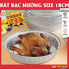 Set 50 Giấy Bạc Size 18 Đựng Thực Phẩm Dùng Cho Nồi Chiên Không Dầu. Khay Bát Bạc 18cm Tái Sử Dụng Được