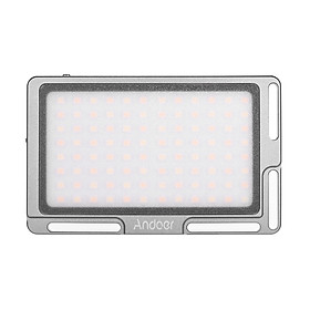 Tâm Đèn LED Nhiếp Ảnh Andoer Với Dải Ánh Sáng 3500K - 5700K Pin Đi Kèm (2800mAh) Và Màn Hình Oled (1/4 Inch) Cho Máy Ảnh Dslr/Điện Thoại Thông Minh Xám (96 Bóng LED)