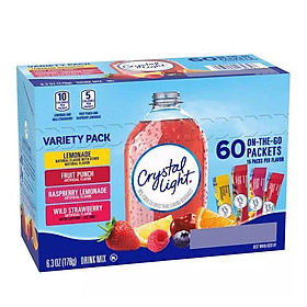 Mua HỘP 60 GÓI 4 VỊ Crystal Light (CHANH  TRÁI CÂY TỔNG HỢP  CHANH PHÚC BỒN TỬ  DÂU RỪNG)