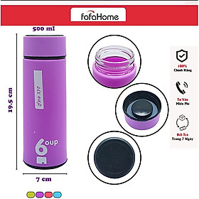 Mua Bình 6oup 450ml Lõi Thuỷ Tinh Vỏ Nhựa (Giao Màu Ngẫu Nhiên)