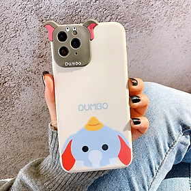 Ốp lưng silicon bảo vệ camera doraemon x voi dumbo dành cho iphone