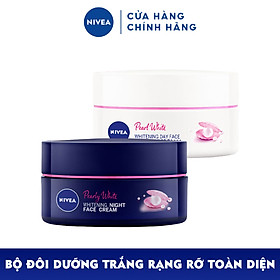 Bộ Đôi Kem Dưỡng Ngày Và Đêm Nivea Chiết Xuất Ngọc Trai Giúp Dưỡng Trắng Và Se Khít Lỗ Chân Lông (Kem Dưỡng Ban Ngày 50g - 82335 & Kem Dưỡng Ban Đêm 50g- 86740)