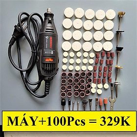 Máy mài khuôn cầm tay mini 220V 5 tốc độ kèm 100 phụ kiện