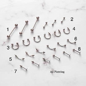 1 chiếc khuyên bằng thép y tế dùng trong xỏ khuyên piercing - XUÂN SHOP