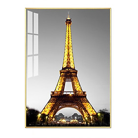 Tranh Tháp Ép Phen Eiffel Tower bóng kiếng trang trí phóng khách phòng ngủ bếp BK_0086