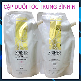 Cặp thuốc duỗi ép tóc L'oreal Pro X-Tenso Oleoshape Smoothing Cream thẳng suôn mượt nhẹ mùi cao cấp 400ml*2