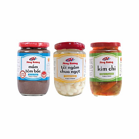 Combo Sông Hương Tỏi Ngâm Chua Ngọt 370g + Mắm Tôm Bắc 430g + Kim Chi 390g