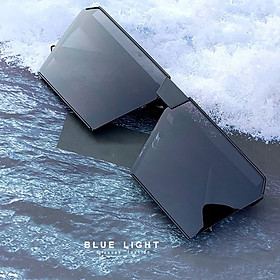 Kính Râm, Kính Mát Nam Nữ Mắt Vuông To Góc Cạnh Full Đen Hàn Quốc - BLUE LIGHT SHOP