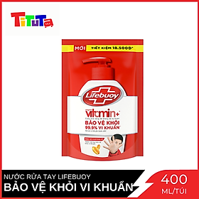 Nước Rửa Tay Diệt Khuẩn Lifebuoy Bảo Vệ Vượt Trội Túi 400ml