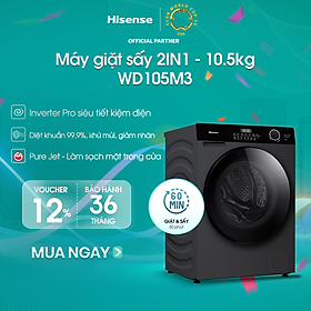 Mua Máy giặt sấy Hisense Inverter Pro 10.5kg WD105M3 giặt thông minh AI  điều khiển từ xa  bảo hành 3 năm - HÀNG CHÍNH HÃNG