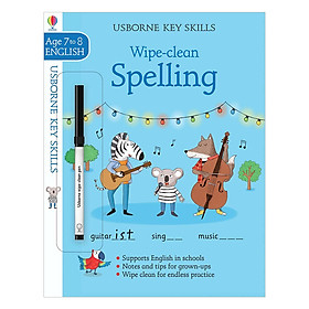 [Download Sách] Sách tẩy xóa tiếng Anh - Usborne Key Skills Wipe-Clean: Spelling 7-8