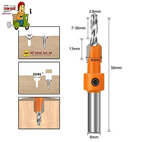 Mũi khoan âm vít gỗ cao cấp - Mũi khoan âm đầu vít 2 tầng mồi lỗ 3mm đến 8mm