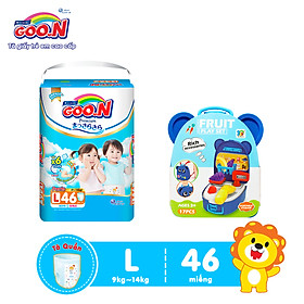 Tã Quần Goo.n Premium Cao Cấp Gói Cực Đại size L46 (46 Miếng) + Tặng Bộ đồ chơi vali trái cây (nhiều màu)