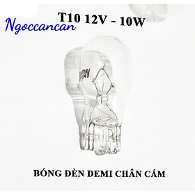 Combo Bóng Đèn T10 12V 10W 1 Tóc Chân Cắm Halogen