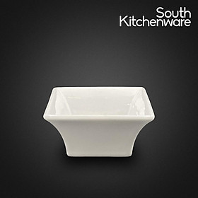 Chén chấm vuông 7cm Vuông Lys Trắng Ngà sứ tráng men cao cấp Minh Long