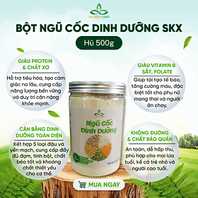 Bột ngũ cốc dinh dưỡng SKX hộp 500g (gồm bột đậu gà - lăng đỏ - hà lan vàng - hà lan xanh - yến mạch)
