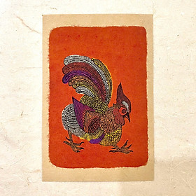 Bộ bưu thiếp giấy dó Tranh dân gian Việt Nam - Bưu thiếp giấy dó 10x15cm