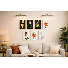 Tranh sơn mài - Hoa Xuân - nhiều màu sắc đa dạng mẫu mã size 20x30 cm