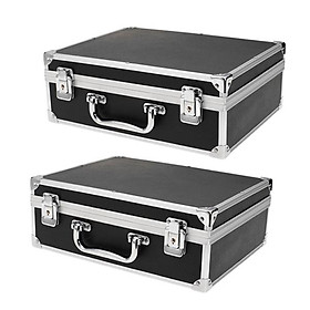 Black Aluminum  Machine Carrying Case Storage Organizer Holder Box 2x
