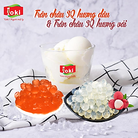 Combo Trân châu 3Q hương vải Yoki và Trân châu 3Q hương dâu Yoki