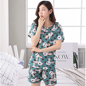 Bộ đồ ngủ nữ ngắn tay mùa hè họa tiết dễ thương - AG81