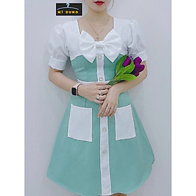 ĐẦM BỐ SỢI NỔI CAO CẤP PHỐI NƠ- NHẸ NHÀNG- SANG TRỌNG-STYLE  TIỂU THƯ