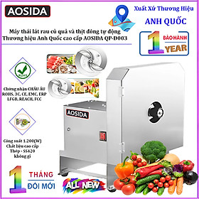 Mua Máy thái lát rau củ quả và thịt đông lạnh tự động. Thương hiệu Anh Quốc cao cấp AOSIDA QP-D003. Hàng chính hãng