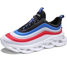 Soft Bottom White Running Shoes Gradient Rainbow Shoes Sports Tide Men'S Shoes