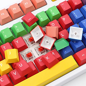 112 Keys, Plastic Rainbow Keycaps Double Shot Switches DIY Keyboard Accessories for Cherry MX 68 72 87 Keys Mechanical Keyboards Gaming ,Only Keycaps