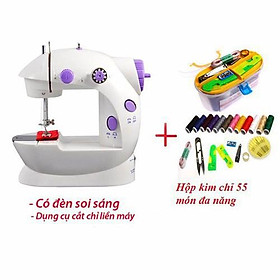 Mua FREESHIP HÀNG MỚI Máy may gia đình mini SM-202A tặng kèm hộp kim chi đa năng 55 món NEW2019