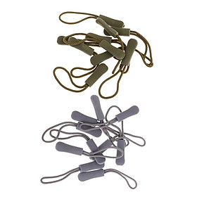 20 Pieces Zipper Pull Cord Zip Puller Zip Fastener Zip Slider Replacement for Bags Grey/Green