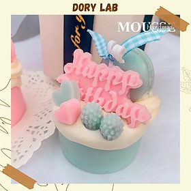 Nến Thơm Bánh Kem Happy Birthday Màu Pastel Ngọt Ngào - Dory Lab